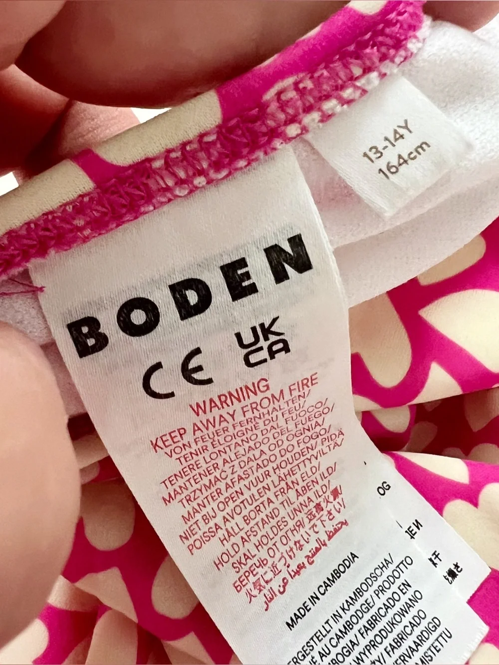 Boden Flutter Sleeve Heart One Piece Swimsuit